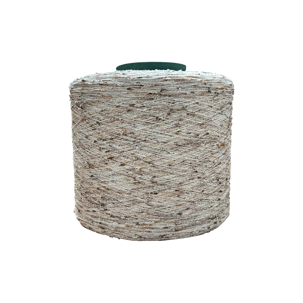Commonly Used Materials White And Beautiful Polyester Blended Yarn Bamboo Feather Yarn Fancy Yarn