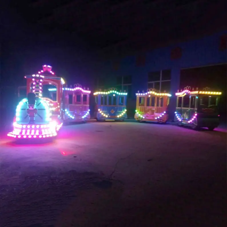 Modern Amusement park riders outdoor electric train rides