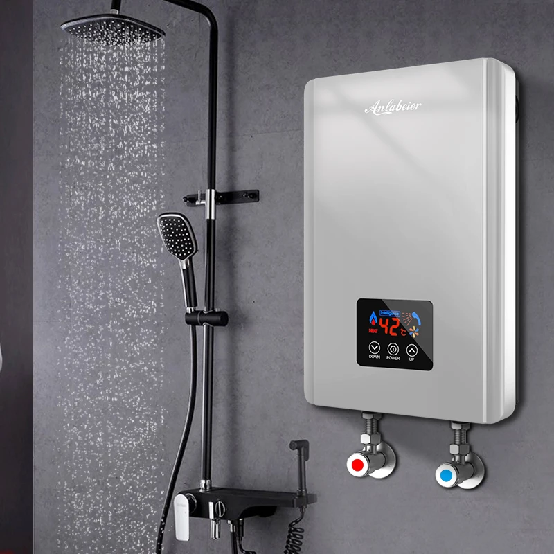 Good heating instant 8KW geyser tankless smart hot shower electric bathroom water heaters factory price