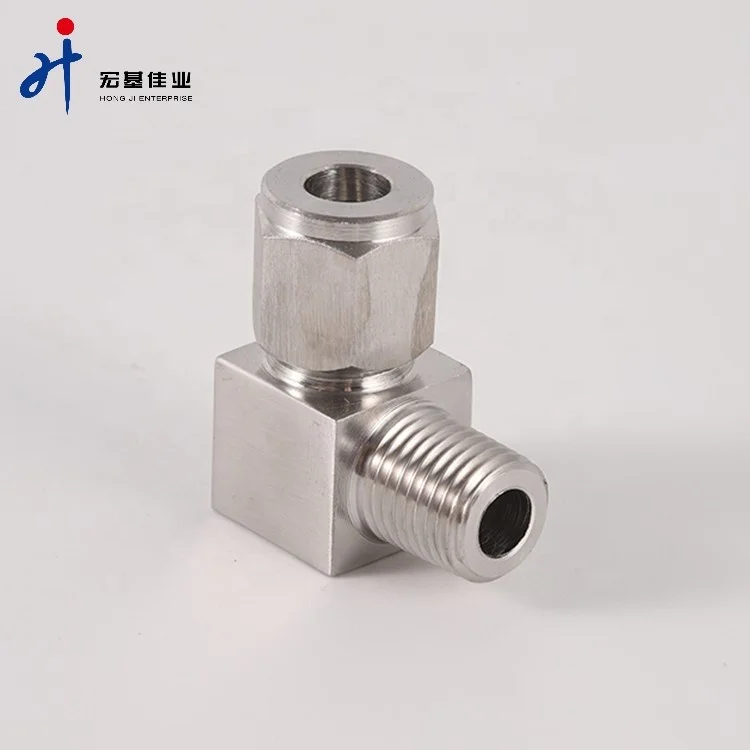 Stainless Steel 316 Ferrule Fitting Air Supply Tube 90-Degree Right-Angle Elbow Terminal Connector