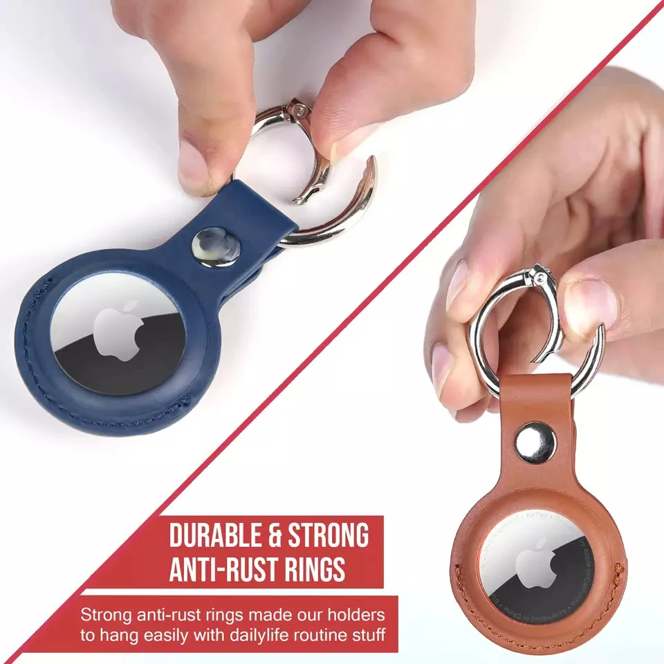 New PU Leather Case Protective Keychain Holder For Airtag Apple