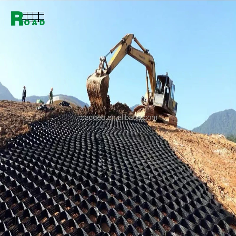 Гладкий HDPE geocell лошадиный загон текстурированный травяная сетка Цена для стабилизации склона и подпорной стены