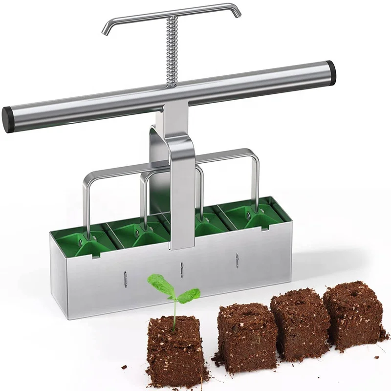 Mini Hand-Held Manual Galvanized Steel Material Standing Soil Blocking Maker Seedling Soil Block Maker