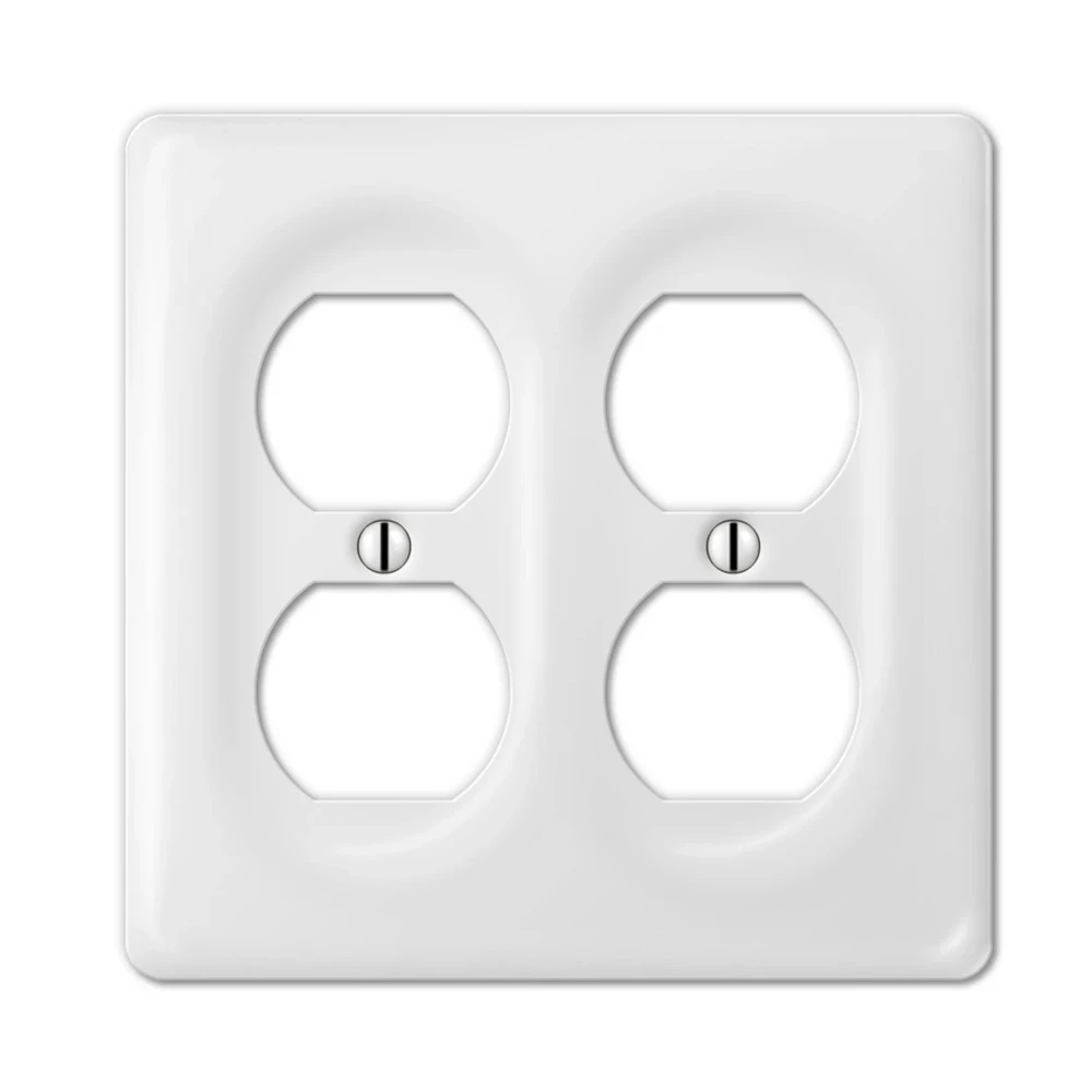 Porcelain Wall Socket Ceramic Decorative Switch plate Wall light plate Cover Rectangular White