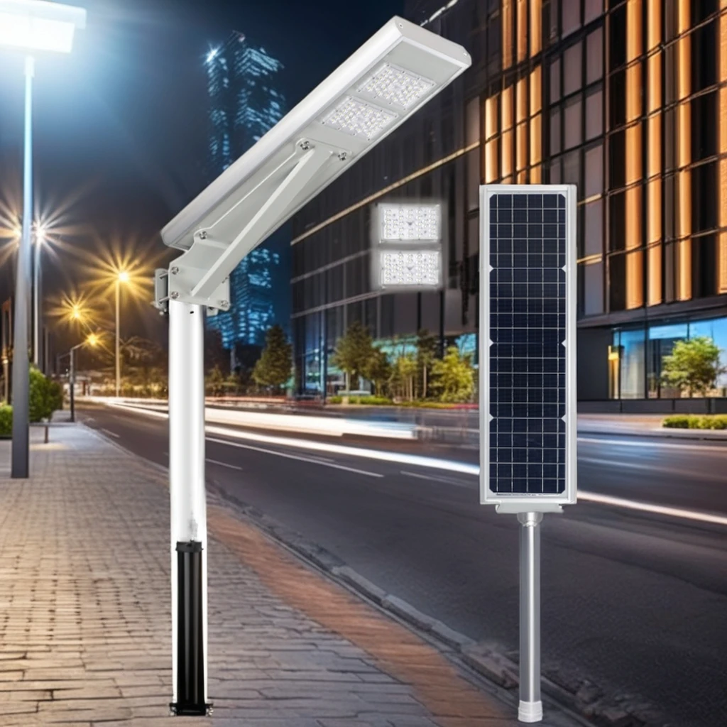 Outdoor Solar Lighting with Solar Panel Lamp Solar Lights Solar Led Exterior Dimmable Light LED Aluminum Street Road