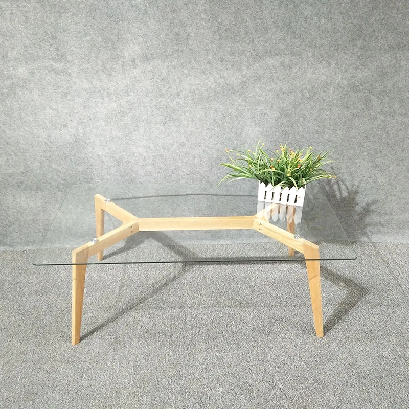 Hot Sale Modern Clear Tempered Glass Top Console Side Table Coffee Table for living room