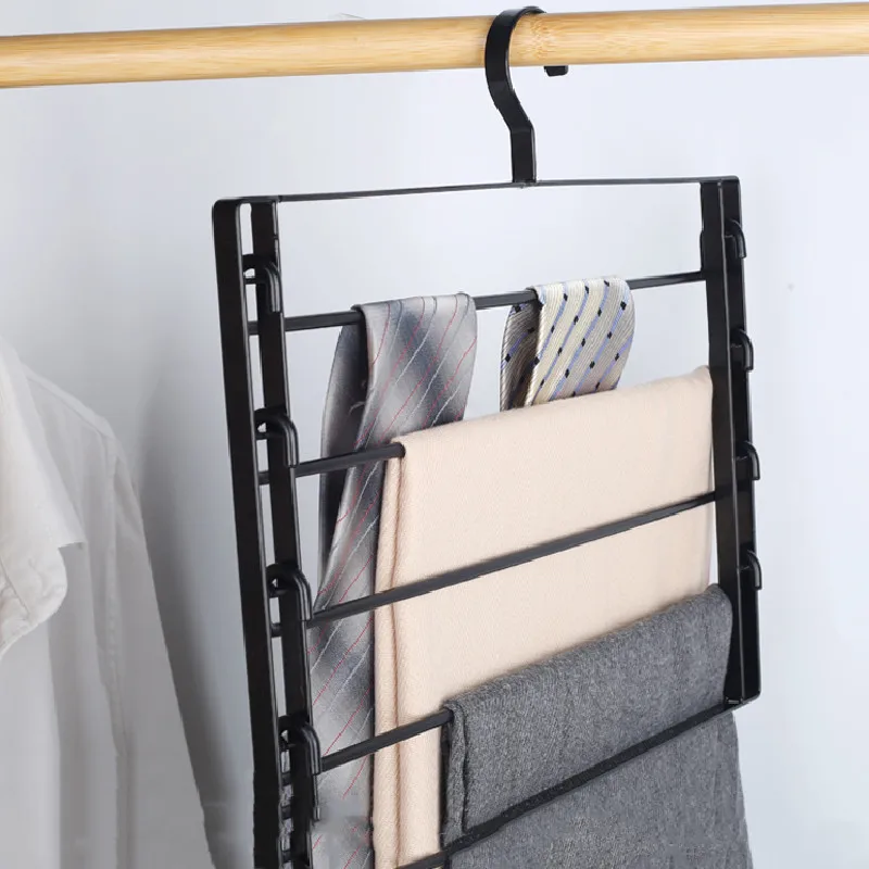 
New Products Multi-layer Storage Hanger 5 in 1 Iron Hook Removable shelf 