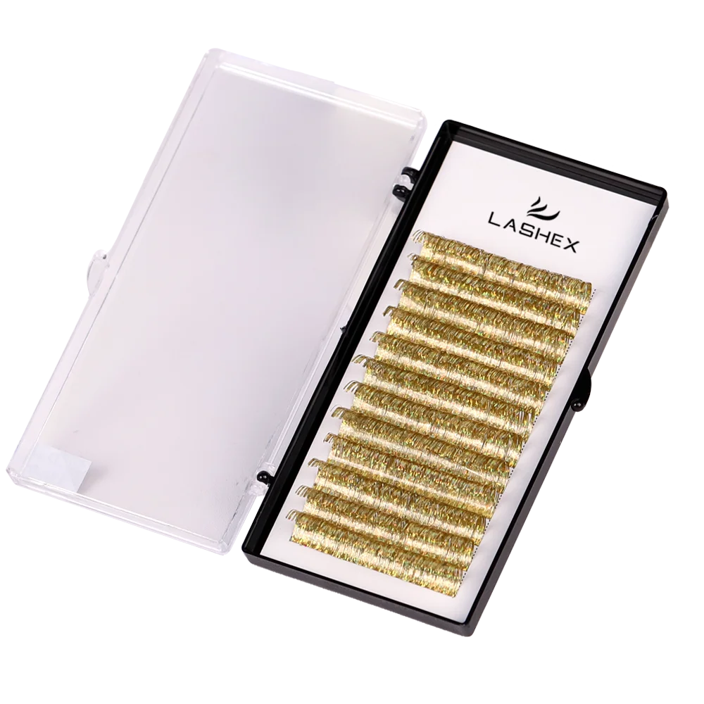 Wholesale Private Label individual holographic tinsel eyelash extension lashes eyelash shiny colorful lashes  extension