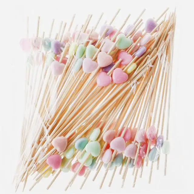 Disposable Hamburger Pick Design Burger Logo Bamboo Stick Food Label Fruit Picks Skewer For Decoration