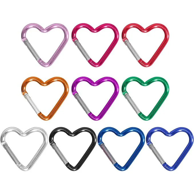 Aluminum Alloy 44x41x4.4mm Heart-shaped Carabiner Hook Backpack External Key Chain Travel aluminum carabiner hook