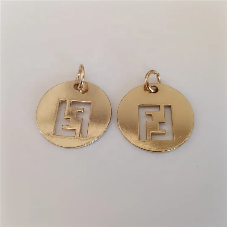 circular round ring with double-H M F G C English alphabet letter metal zipper slider puller pendant head pull parts