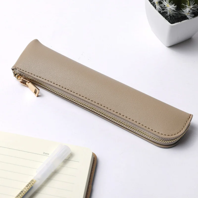 Hot Sale PU Leather Students Stationery Pen Pouch Durable Office Fountain Pen Bag Pencil Case For Girl