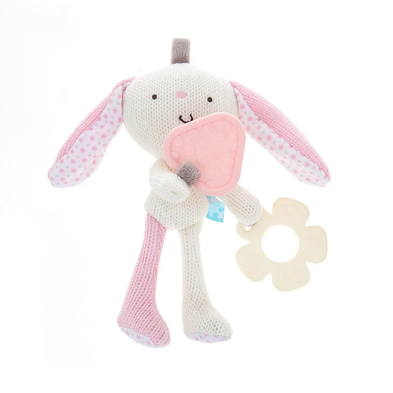 Premium Gift Toy Set  Bpa Free Silicone Baby Teethers Crochet Bunny Funny Custom Baby Toys Teether