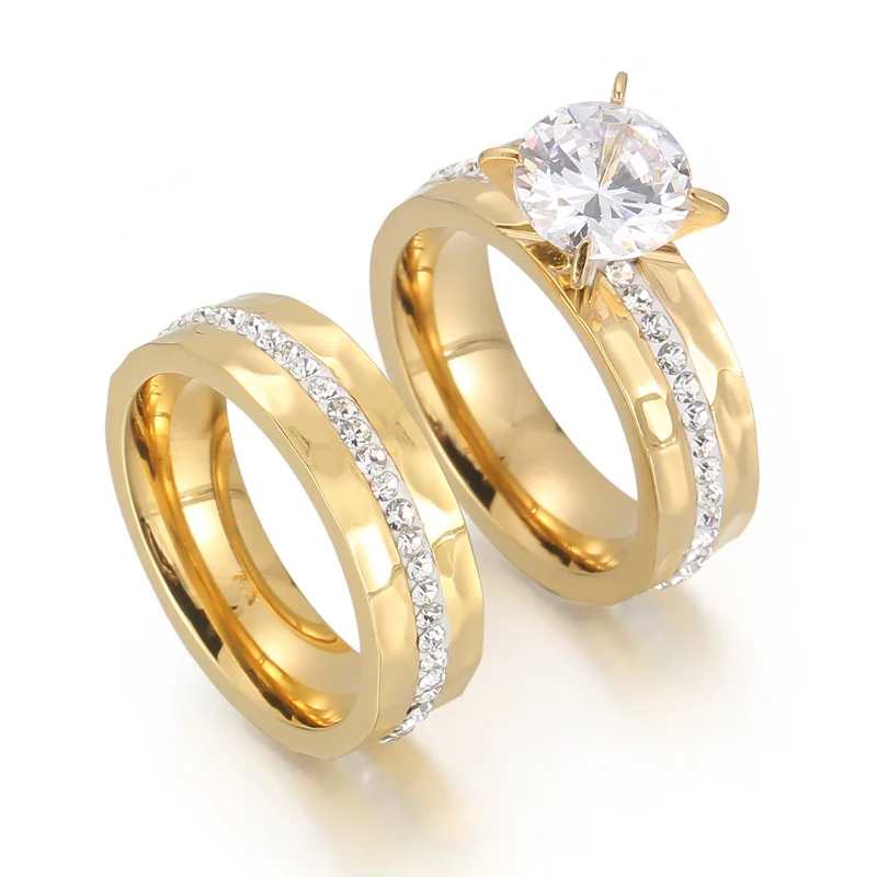 High Quality Zircon Wedding Rings Jewelry Women Stainless Steel Ring