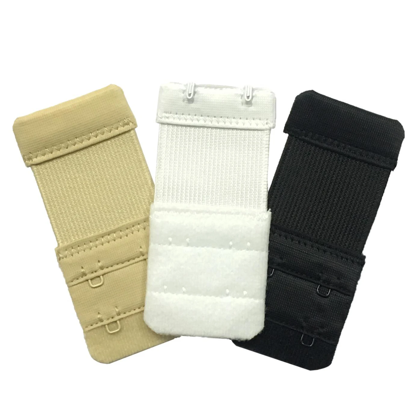 Manufacturer supply Low Price Underwear Accessories Bra Hook And Eye Tape Elastic Extender 2 rows 2 hook