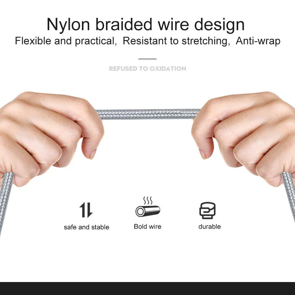 2022 Mobile Fast Charger Braided Wire Cell Phone 4 in 1 Data Cable Charging USB Cable Nylon USB Charger Cable