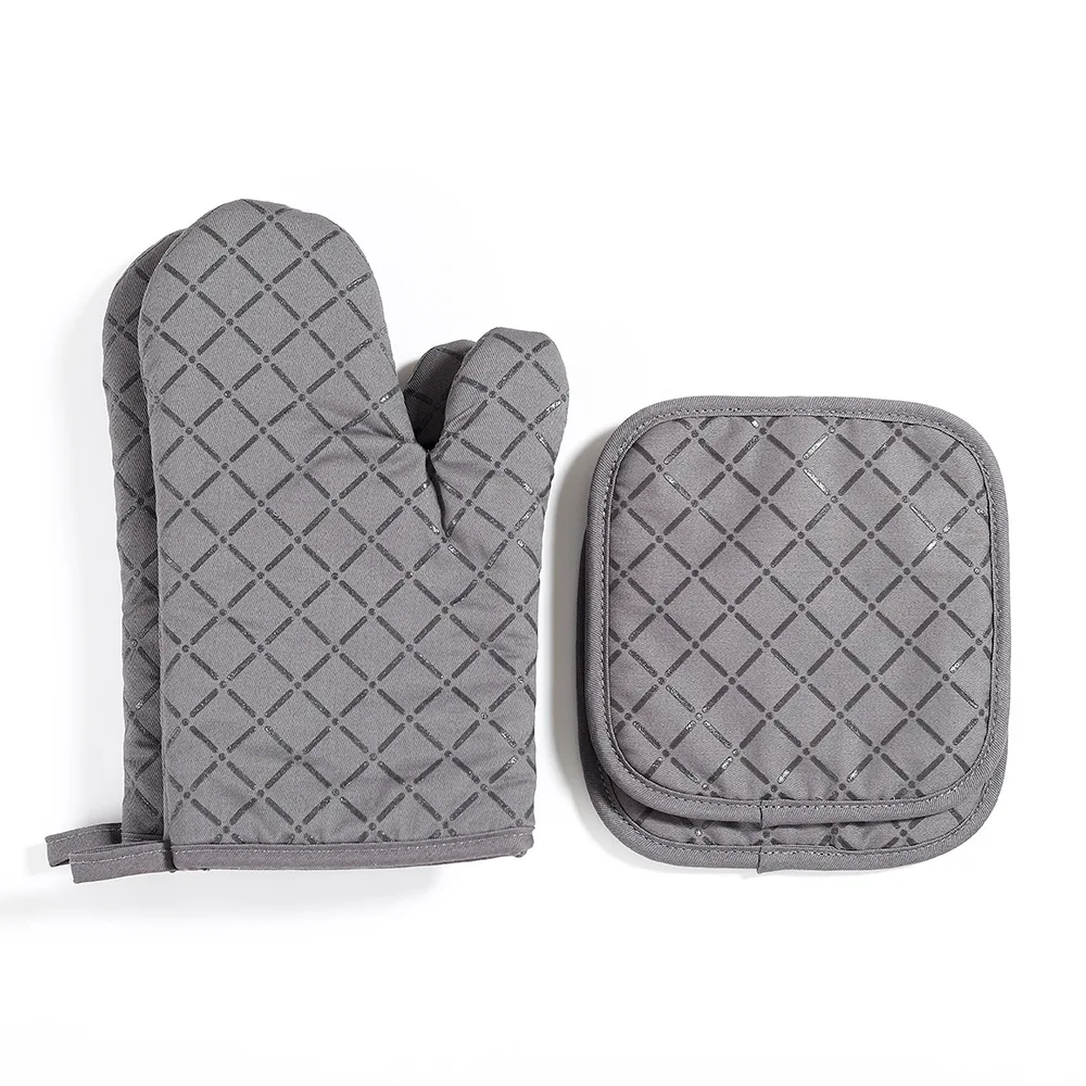 Heat Resistant Silicone Oven Mitts Set Red House Heat-Resistant Oven Mitts Set of 2 Silicone Kitchen Oven Mitt Gloves, Red