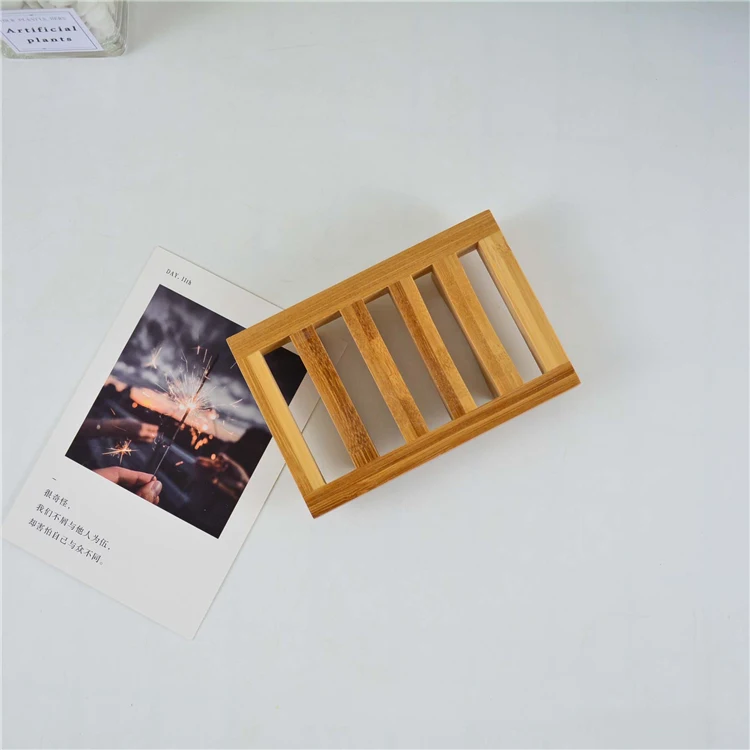 Soap Dish Wooden Tray Natural Bamboo Holder Storage Soap Environmental Rack Plate Box Container For Bathroom