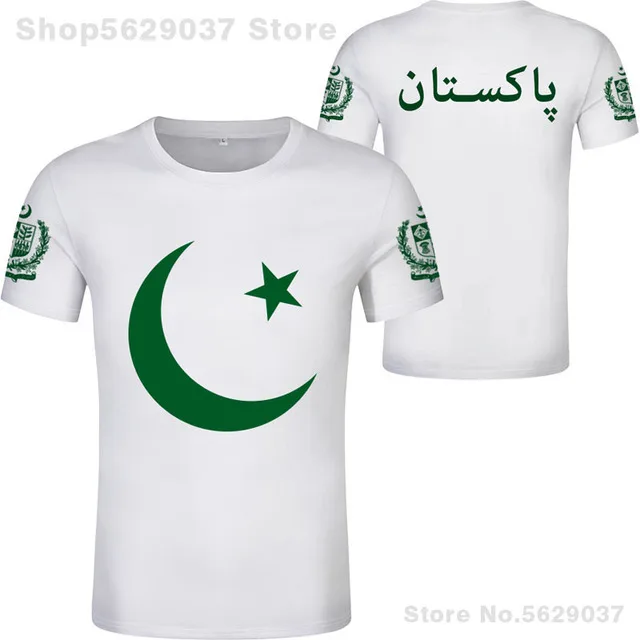 Pakistan Pak Nation Flag Arabic Islamic Custom Tee Shirt Printing Wholesale Street Wear Short Sleeved Sweatshirt with Turtleneck