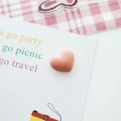 Acrylic Half Hole Rubber Love Beads Flat Bot Heart Shaped Beaded Bracelets Loose Beads For Handmade Jewelry Making