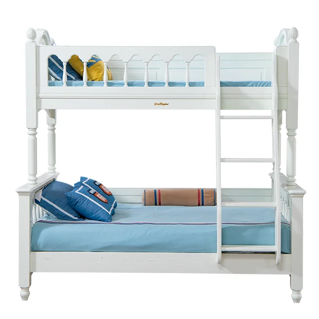 Sampo kingdom European style white paint Finland solid pine  wooden kids bunk bed for kids customized furniture