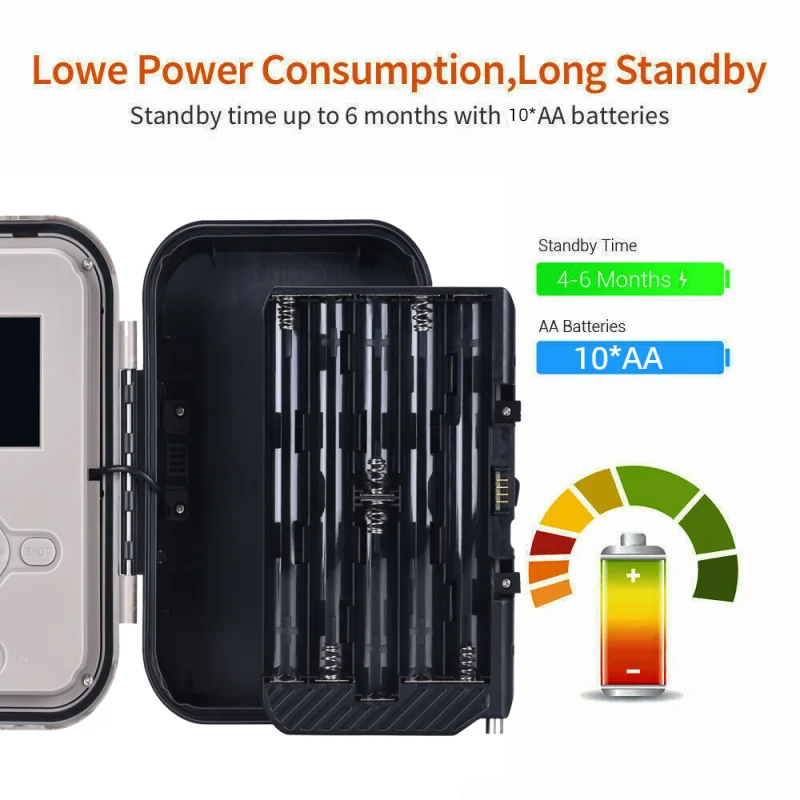 Outdoor Trail Camera 50MP 4K Night Vision Trap Game Infrared Induction Triggered Photo Video Waterpoof Wildlife Scouting Cam