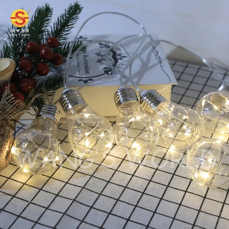 IP44 Solar Powered Indoor Outdoor Christmas String Lights Plastic Bulbs For Garden