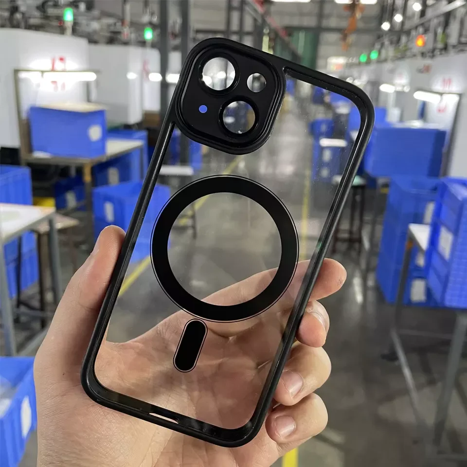 Hard Clear PC Back Cover Magnetic Phone Cases Wireless Charging Mag Safe Mobile Phone Case for iPhone 14 Pro max Deep Purple