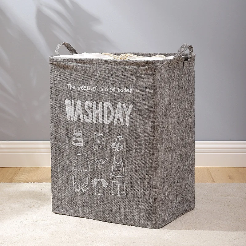 wholesale cheap foldable  large capacity Cotton and hemp fabric clothes dirty laundry basket storage baskets bins