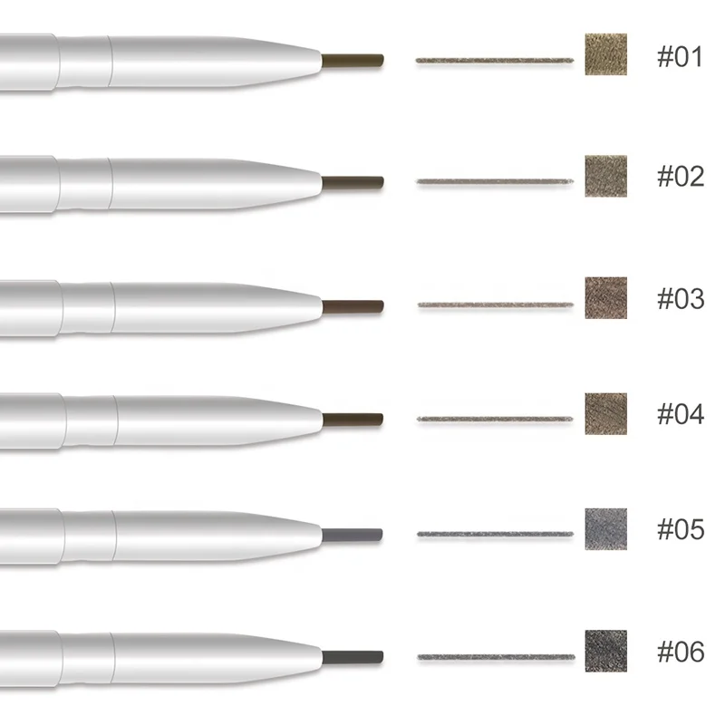 Custom private label  eyebrow pencil for eye brow makeup telescopic vegan white  slender eyebrow pencil