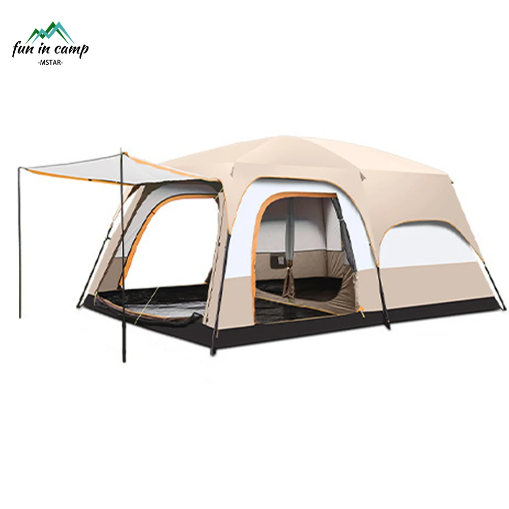 Extra Large Tent 12 Person Family Cabin Tents 2 Rooms 3 Doors 3 Window Mesh Double Layer Big Tent For Outdoor Picnic Camping
