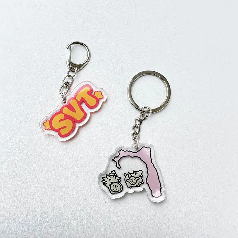 Arclyic Custom Plastic Keychain Carabiner Shaker Charms with UV Printing Features Korea Kpop One Piece Design Your Own Design