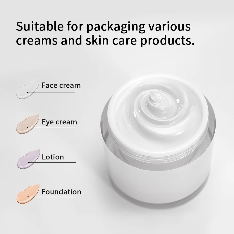 Wholesale Cosmetic 15ml 30ml 50ml Airless Pump Jar Container Empty White Plastic Cosmetic Jars for Skincare