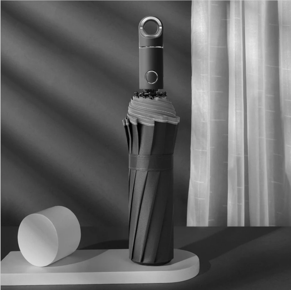 High quality 25inch large size wooden handle auto open close umbrella 3 fold automatic paraguas