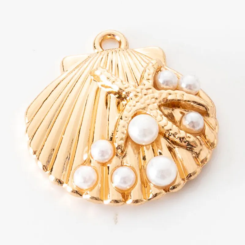 New Ocean Pearl Shell Conch Sea Snail Metal Charms for Earring DIY Earring Bracelet Jewelry Making