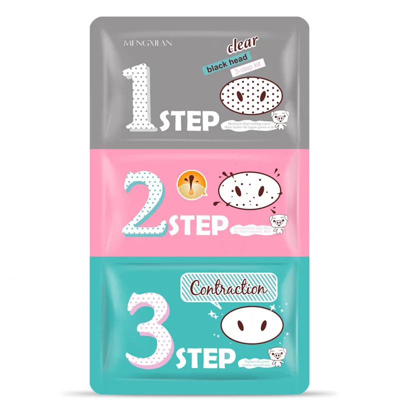Wholesale 3 Steps Skin Care Deep Cleaning Paste Mud 3 Steps Pore Blackhead Remover Nose Mask