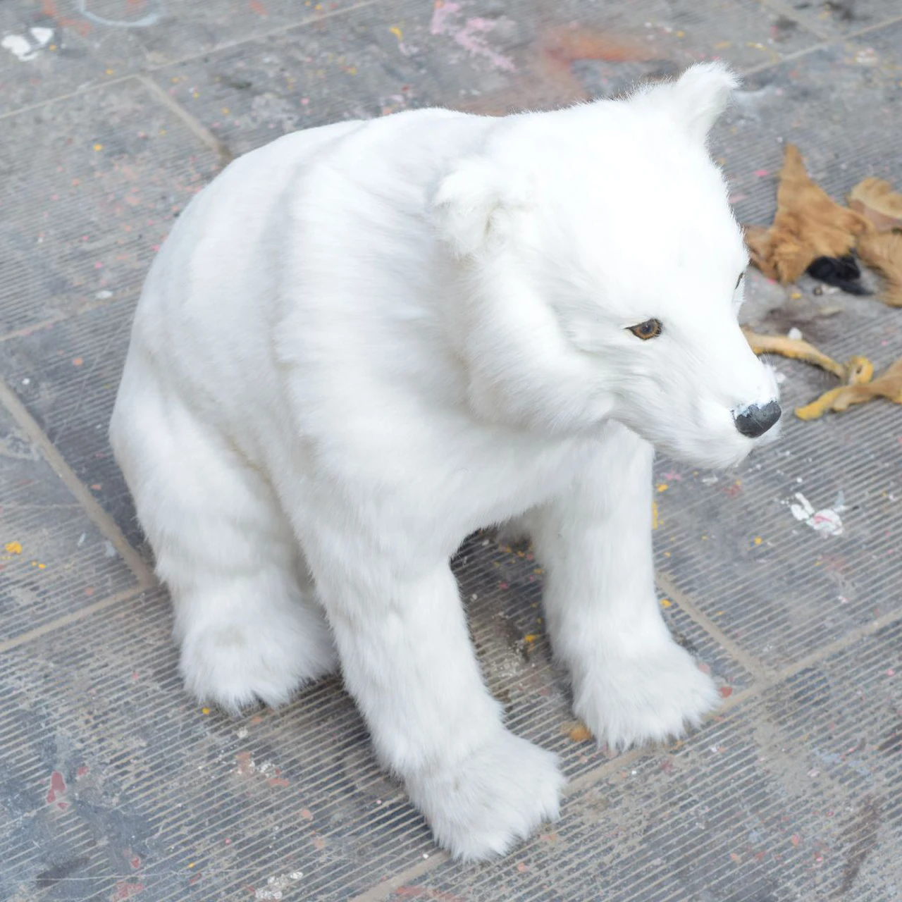North Pole Animal Statue Mini Christmas Decorations White Polar Bears Sculpture
