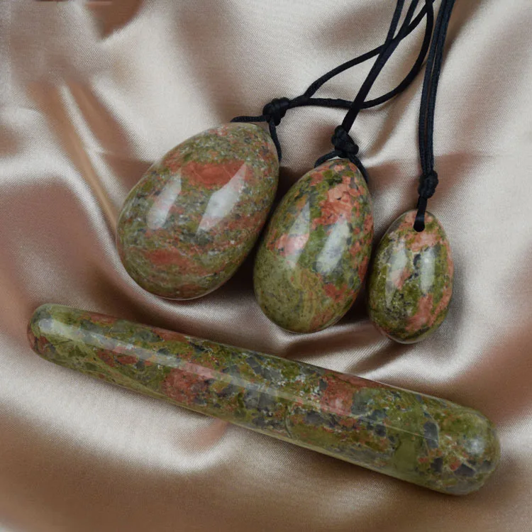 4PCS Sexy Natural Rock Stone Gemstone Rose Quartz Amethyst Aventurine Crystal Vaginal Massage Yoni Egg