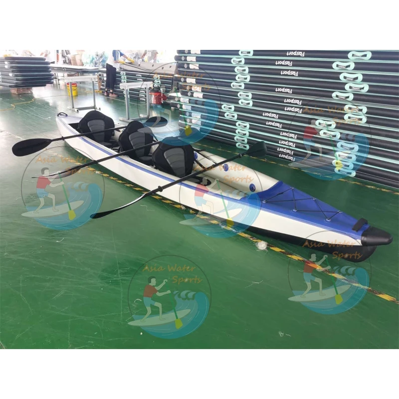 3 Person Inflatable Kayak , Drop Stitch Inflatable Boat Kayak Inflatable Canoe Kayak