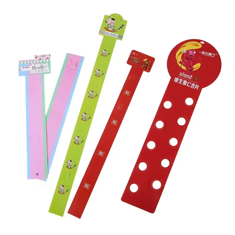 Hanging Strips Plastic Display Merchandise Strip with Clips Hooks for Retail Display with Label Header
