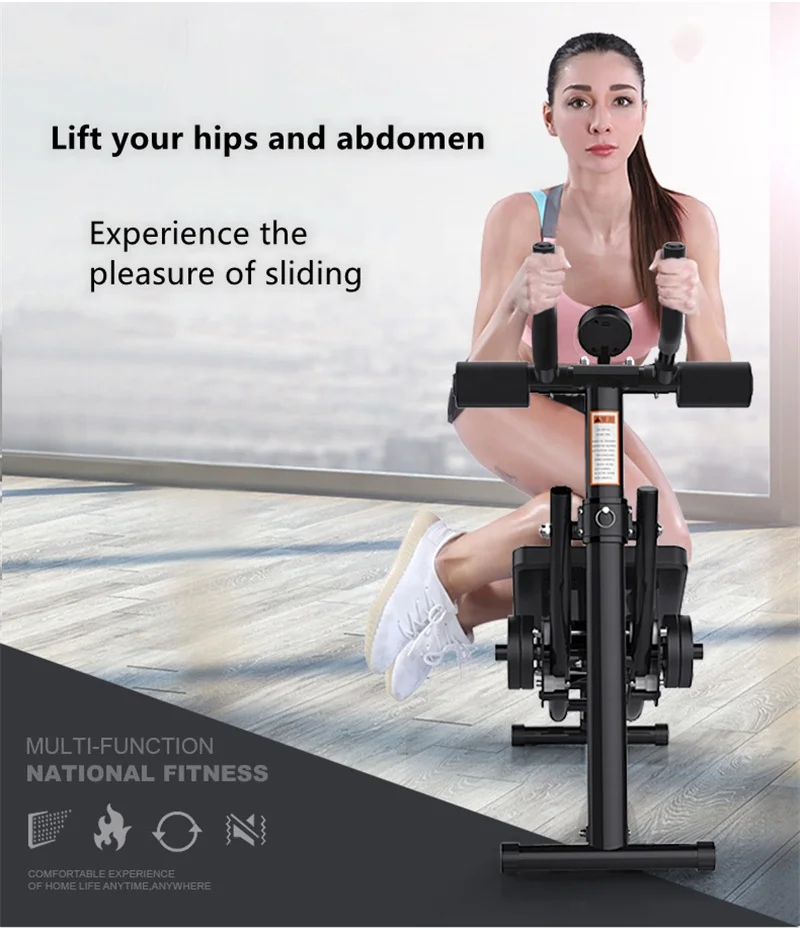 Wholesale fitness equipment indoor abdominal device folding roller coaster lazy waist abdominal machine