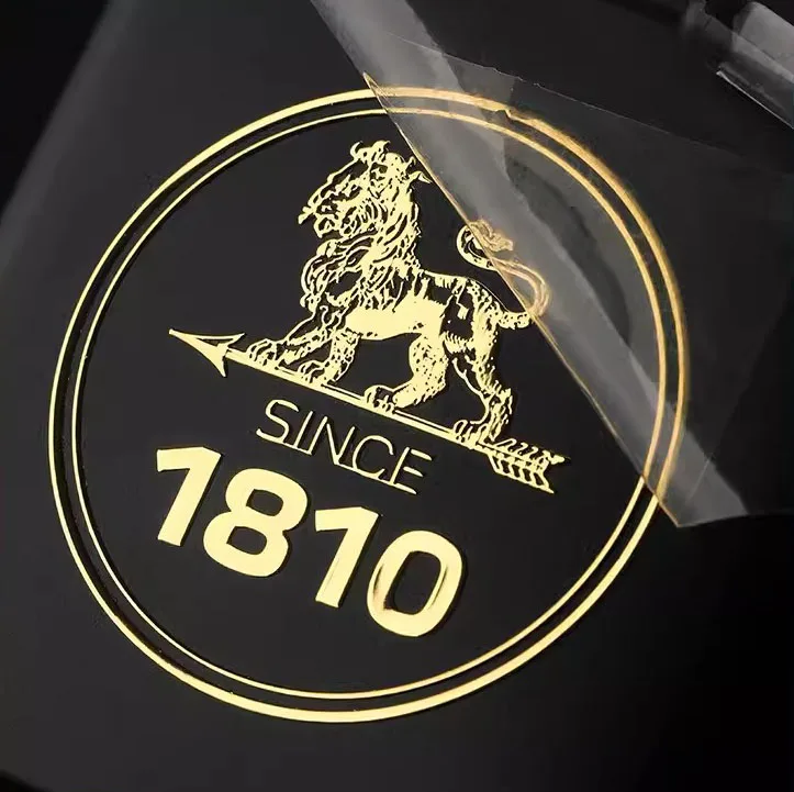 Customized Electroform Nickel Sticker Metal Gold Color Decal Label