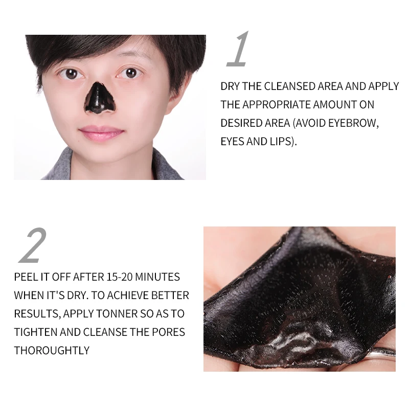 Wholesale Beauty Products Black Head Remover Deep Cleaning Oil Control Nose Facial Mask Bamboo Charcoal Peel Off Black Mask