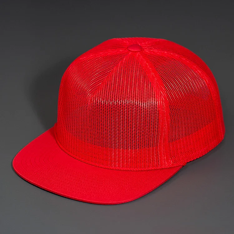 Classic 5 panels flat bill blank all mesh baseball snapback trucker caps plain full mesh trucker hat