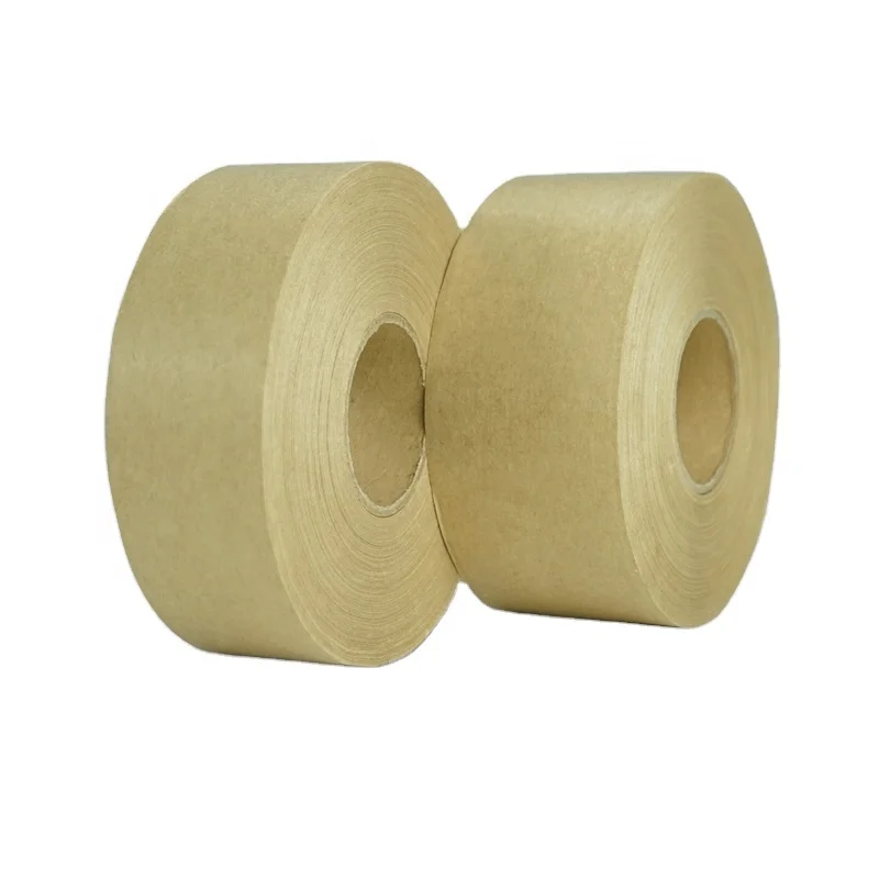 Custom logo compostable kraft packaging tape gummed reinforced kraft tape
