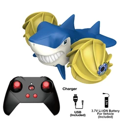 2021 New 2.4G 1:16 Remote Control Shark Amphibious Stunt Car RC Vehicle for sale For Kids 2 IN 1 water on road