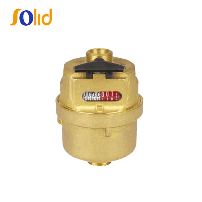Объемный поршневой латунный счетчик воды (1/2 "до 3/4")