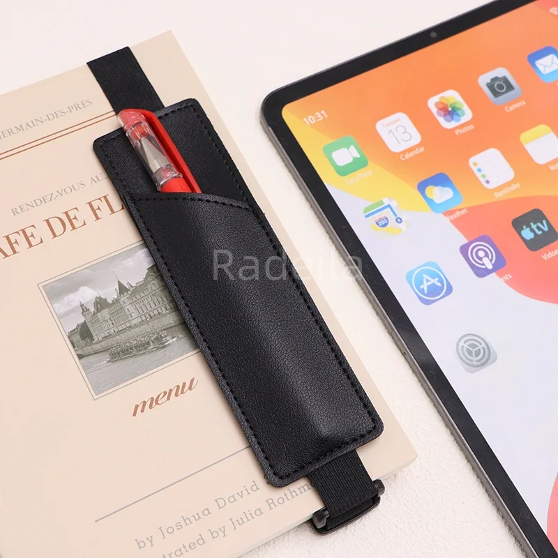 Elastic Leather Pen Pouch Case School Pencil Bag Holder Kids Favorite Pencil Case Business Notebook Elastic Webbing Pen Case