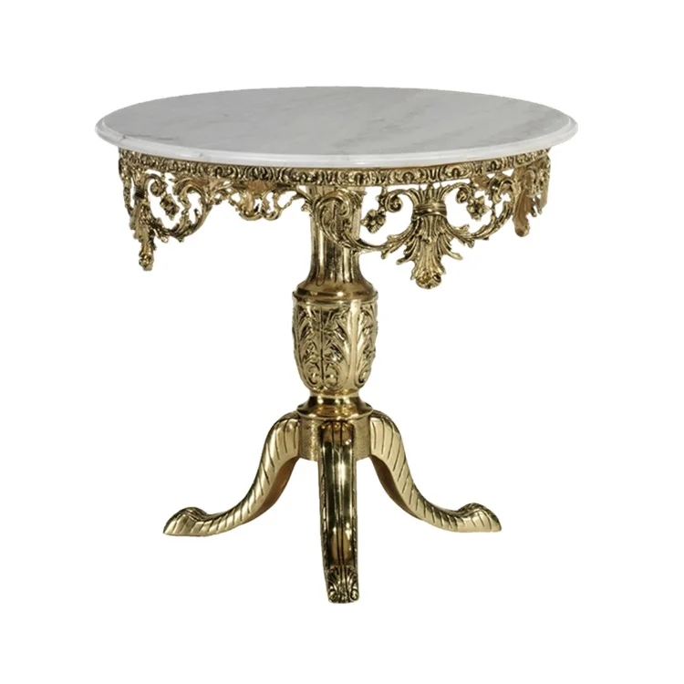Boutique European original Rococo style all copper marble countertop round table