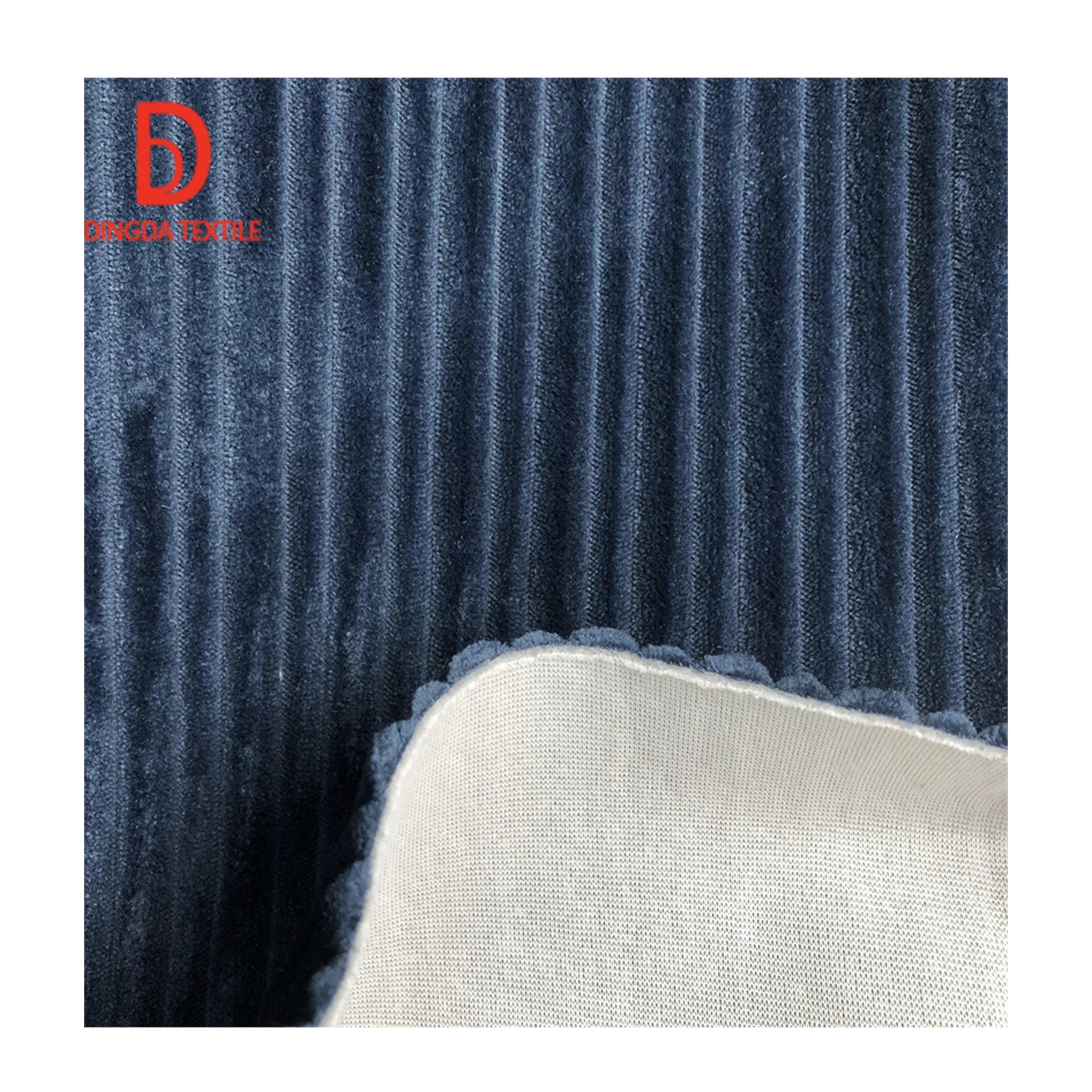 Sofa fabric corduroy furniture 100%velvet flannel fabrics for soft comfort sofas and upholstery Stripe knit